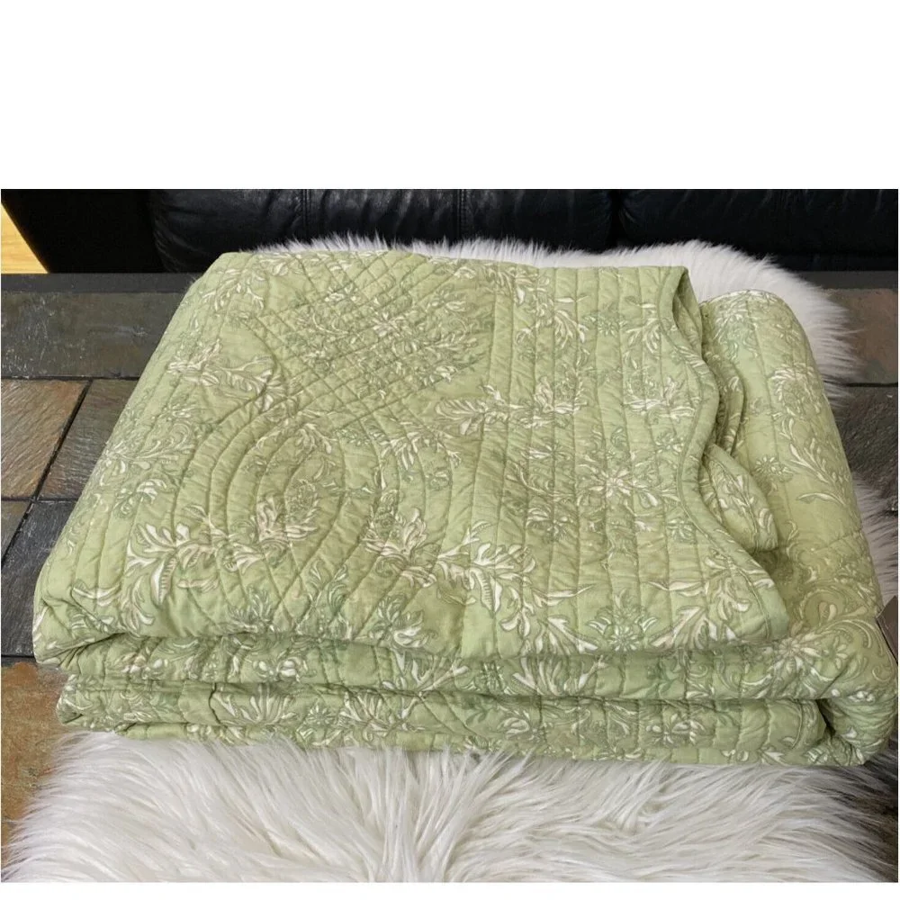 C&F Home Colonial Williamsburg Windsor Kiwi 100% Cotton Reversible TWIN Quilt